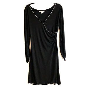Black Faux Wrap Dress